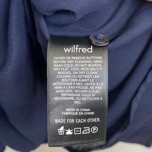 Aritzia Wilfred Navy Blue Long Sleeve Babydoll Mini Barossa Dress - Picture 6 of 7